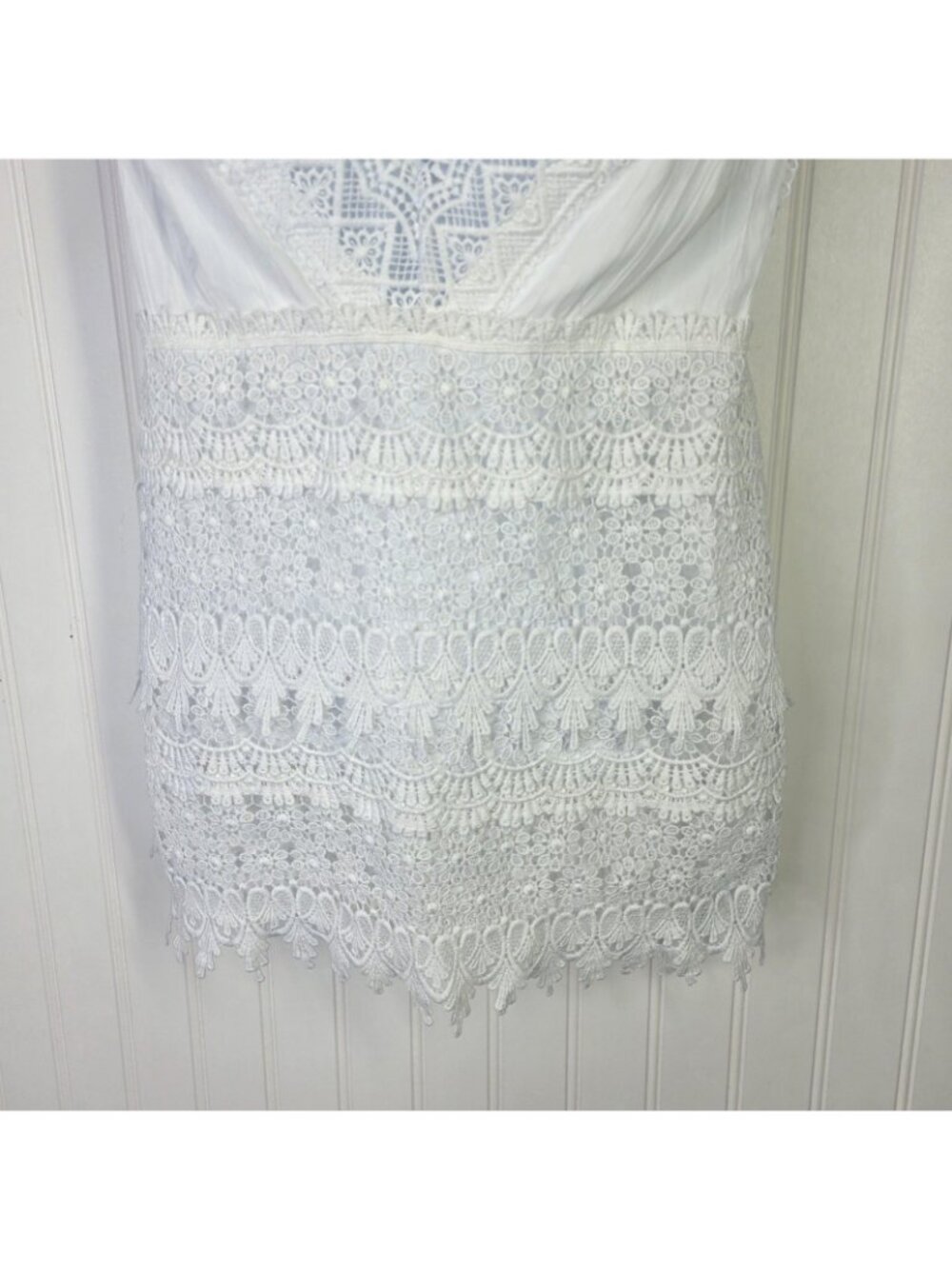 Boston Proper Camisole Top Womens Small White Lace Crochet Cottage Boho Festive - Picture 5 of 15